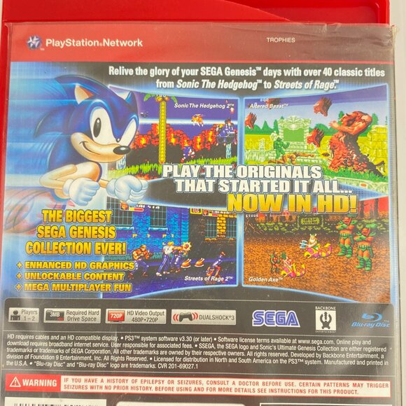 Sonic Ultimate Genesis Collection PS3 Game 2009 Case Booklet Disc Rated 10+ - Picture 4 of 7